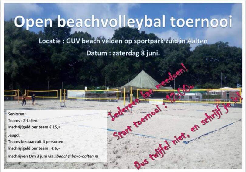 Open Beachvolleybal Tournooi Volleybalvereniging Bovo